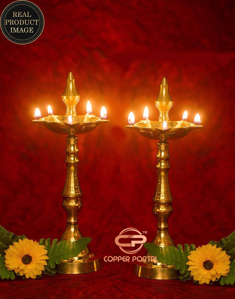 Brass Diya Oil Lamp / Kith Vilakku for Puja / House Warming Etsy