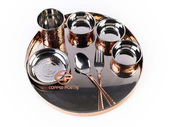 Handmade Pure Copper Dinner Plate, Diameter 12 Inch, Set of 6 pcs Copper  Plates
