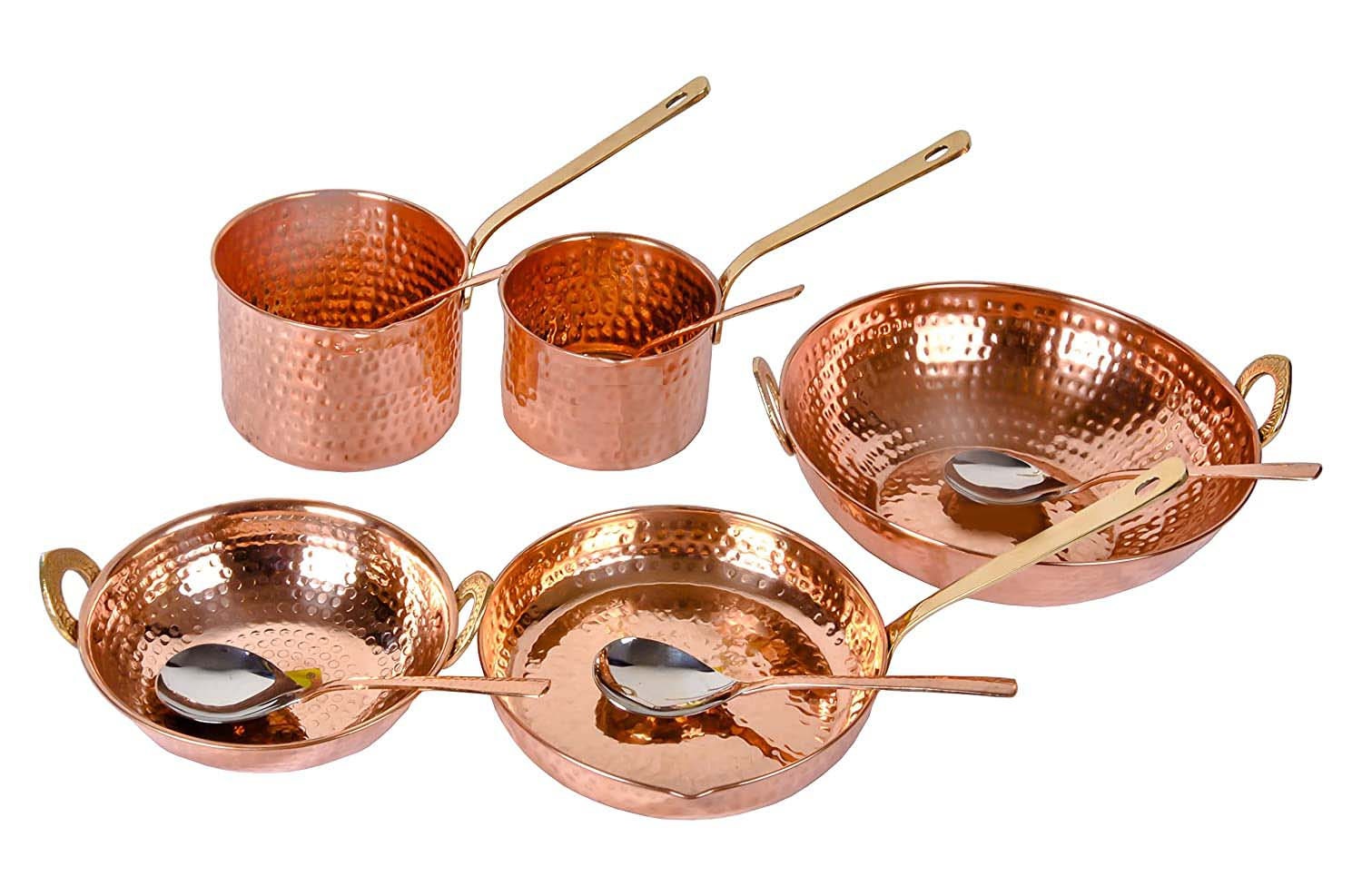 Copper saucepan sale set