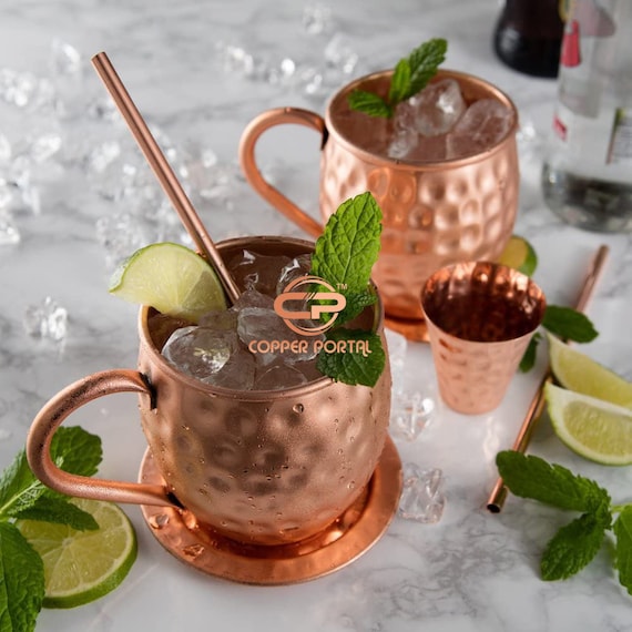 Best Mug for Moscow Mule Benicci Moscow Mule Copper Mugs - Set of 4-100% HANDCRAFTED - Food Safe Pure Solid Copper Mugs