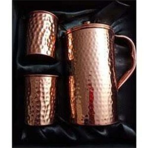 100% Pure Copper Tumbler Jug Pitcher and Copper Tumbler Glass Set High quality Copper Aniversary gift pack image 3