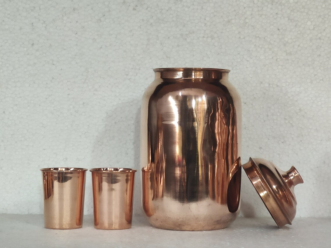 Handmade Pure Copper Hand Smooth Finish Water Pot Jar Etsy