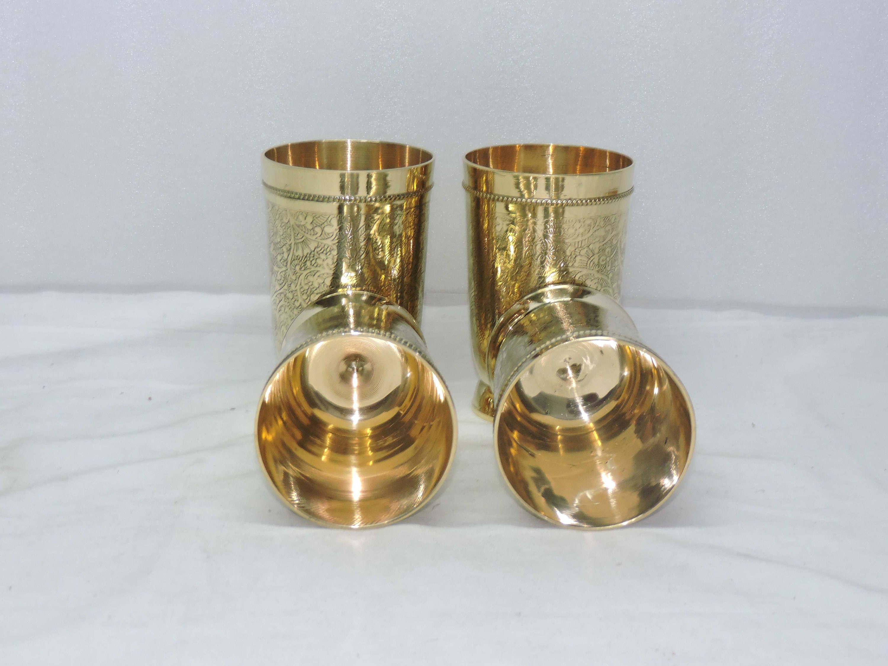 Indian Handmade Embossed Designer Brass Mint Julep Cup Goblet Etsy Canada