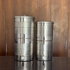 Luxury Silver Touch Steel Copper Water Dispenser – Carbon Filter, Brass Tap, 15L/20L Capacity