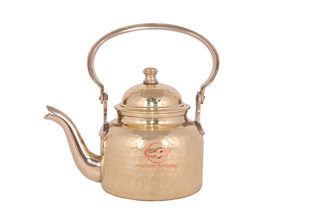 Hammered Brass Tea Pot/ketali/kettle, 600 ML for Making Tea & Coffee