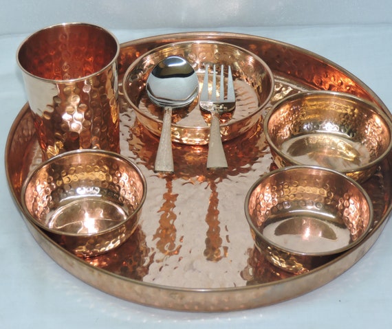 Copper top thali plate