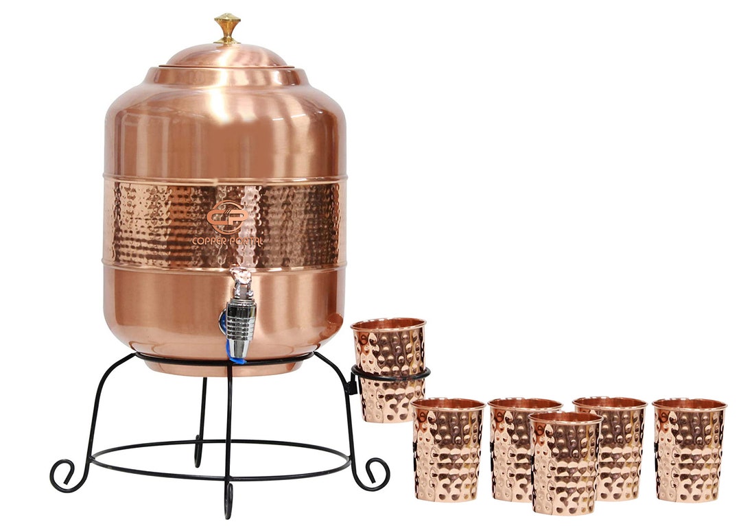 Copper Vessel Water Pot Copper Vessel Dispenser Jar Gift Set Drink