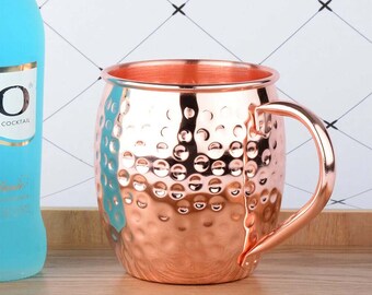 Copper Mug Beer Mug/Glass/Cup Gifted Water Mug 100 % Pure Copper Drinking Bar Beer Mug Hammered Copper Mug Moscow Mule Mug