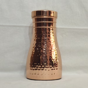 Pure Copper Water Bottle- 1 Litre- 99.74% Jointless Seamless Copper Flask (Bedroom Bottle)