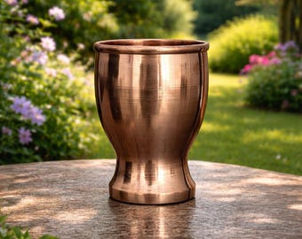 Pure Copper Smooth Finish Designer Tumbler – Handcrafted Water Glass (350 ML)