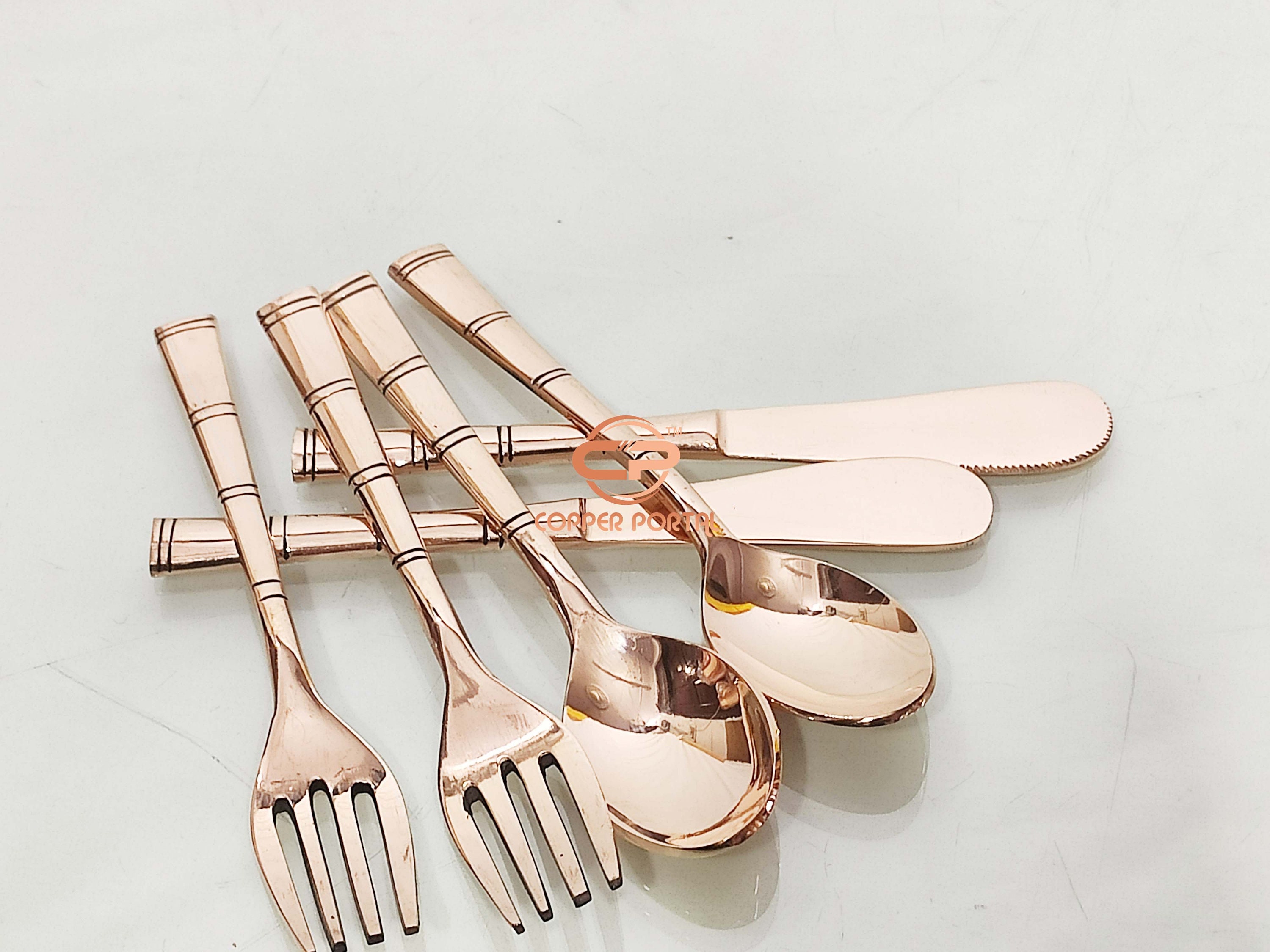 Copper & Marble 10-Piece Cutlery Set
