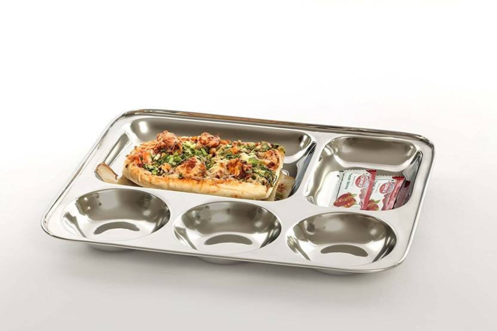 Stainless Steel Five Compartment Rectangular Plates Thali Etsy UK