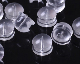 100 pcs Silicone Mushroom Ear Nuts, Comfort Earstud Earring Backs, Earing Stoppers, Replacement Posts for Stud Earrings