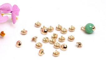 100 pcs 14K Gold Filled Bead End, Bead Cap Bead Peg Cup with Pin