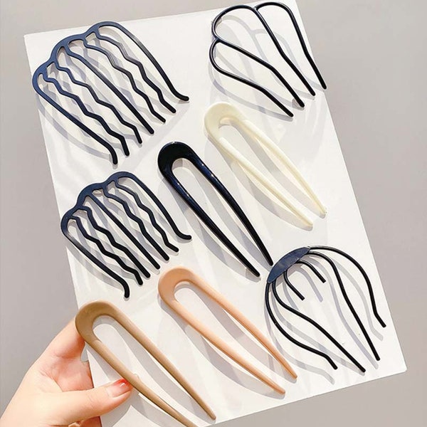 Plain Hair Fork Bun Holder Hairclip Hairpin U Stick Barrettes Accessories