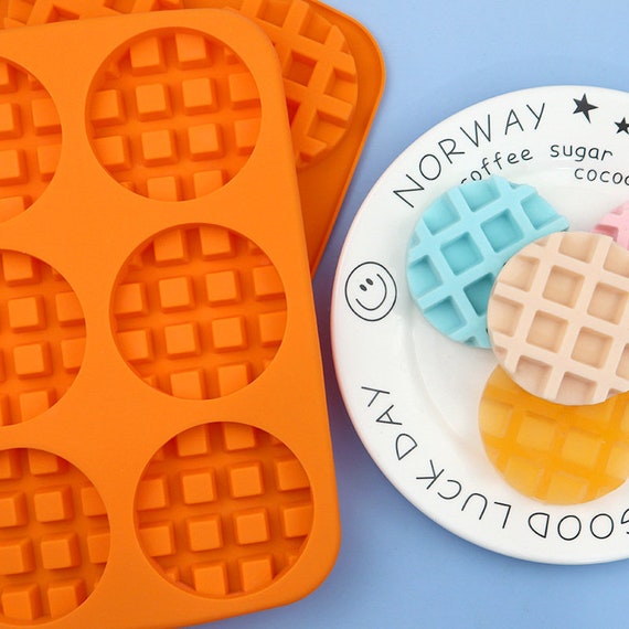 Food Grade Silicone Mold 6 Waffle Cookie Pudding Chocolate Tray Mold Silica  Gel Candy Baking Mould Aromather Melt Wax Handicraft Tool 