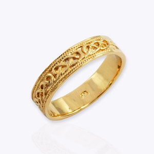 Vergulde Keltische ring, SOLID Sterling Silver Infinity Keltische knoopbandringen, gevlochten ringen voor mannen vrouwen, ringmaat 6,5-14