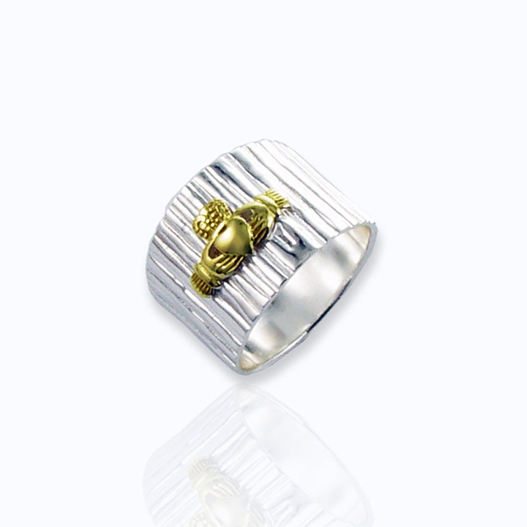 Anello Claddagh In Agata Verde In Argento Sterling Per Donne - Foto 8