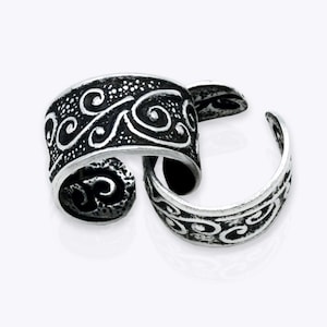 Sterling Silver Ear Cuffs, Black Helix Ear Cuff NO Piercing, 5x10mm Unisex Ear Wrap