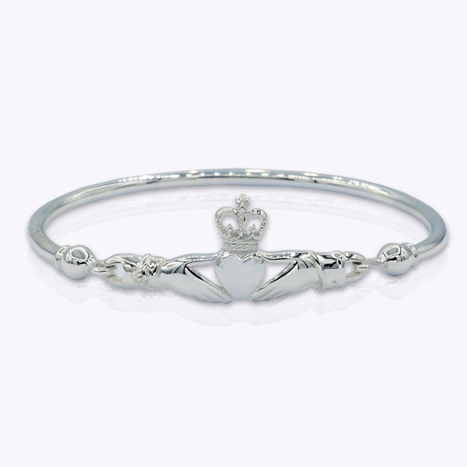 Chicxy Personalized Initials Claddagh Bangle Bracelet 100 Etsy