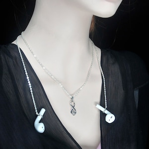 Airpods Pro und Airpods Inhaber, 45 cm Airpod Halskette für UniSex, 100% Sterling Silber, Infinity, Claddagh, Glücksklee Anhänger