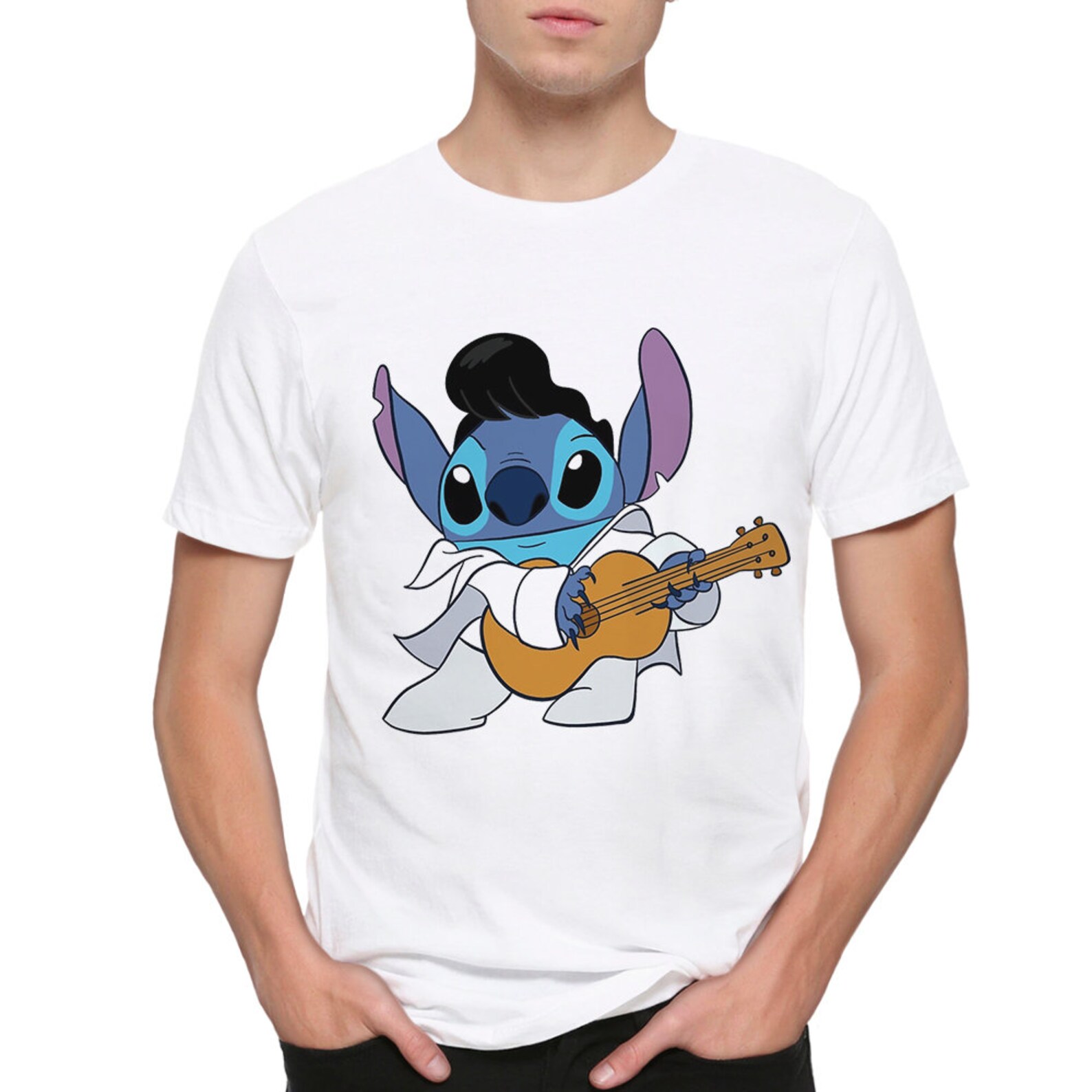 Stitch as Elvis Presley Tshirt Lilo and Stitch Funny Tee Etsy