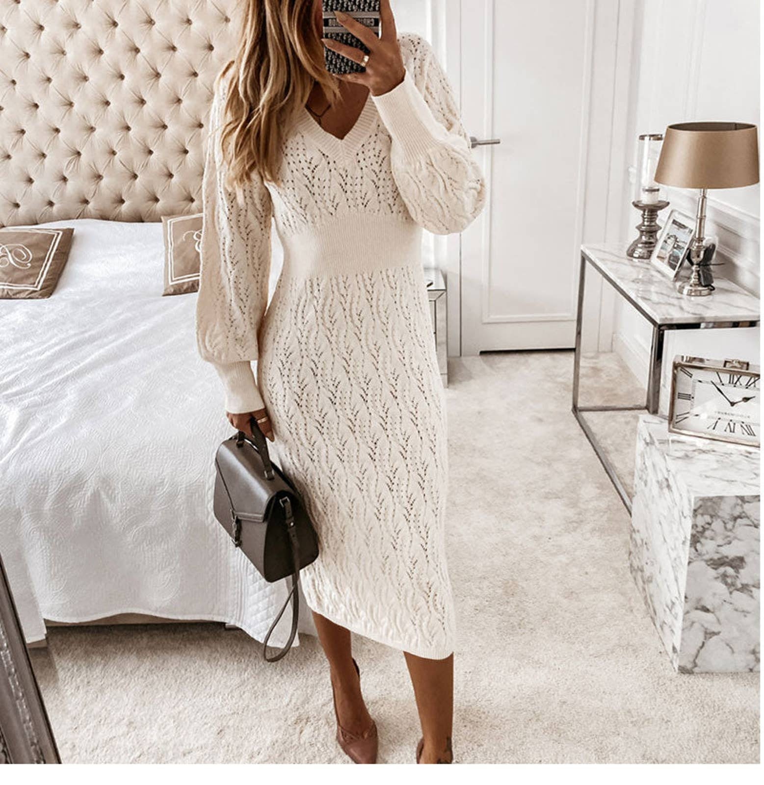 White Crochet Dress - Etsy