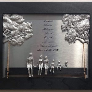 Unique gift for husband, Personalized family gift, Steel wedding anniversary present, Valentines day gift, Custom wall hanging