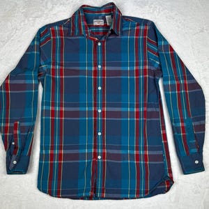 Vintage Dockers Checkered Blue Red Long Sleeves Shirt Regular Fit Mens  Small - Etsy