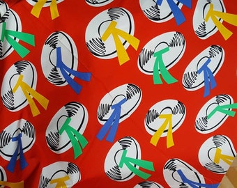 Hat parade, an IKEA cotton fabric from 2005.  Designed by Birgitta Hahn. High quality, never used thick fabric. Sold by the meter.