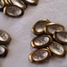 6 Vintage Oval Plastic Buttons. Decorated With Gold and MOP Paint ...