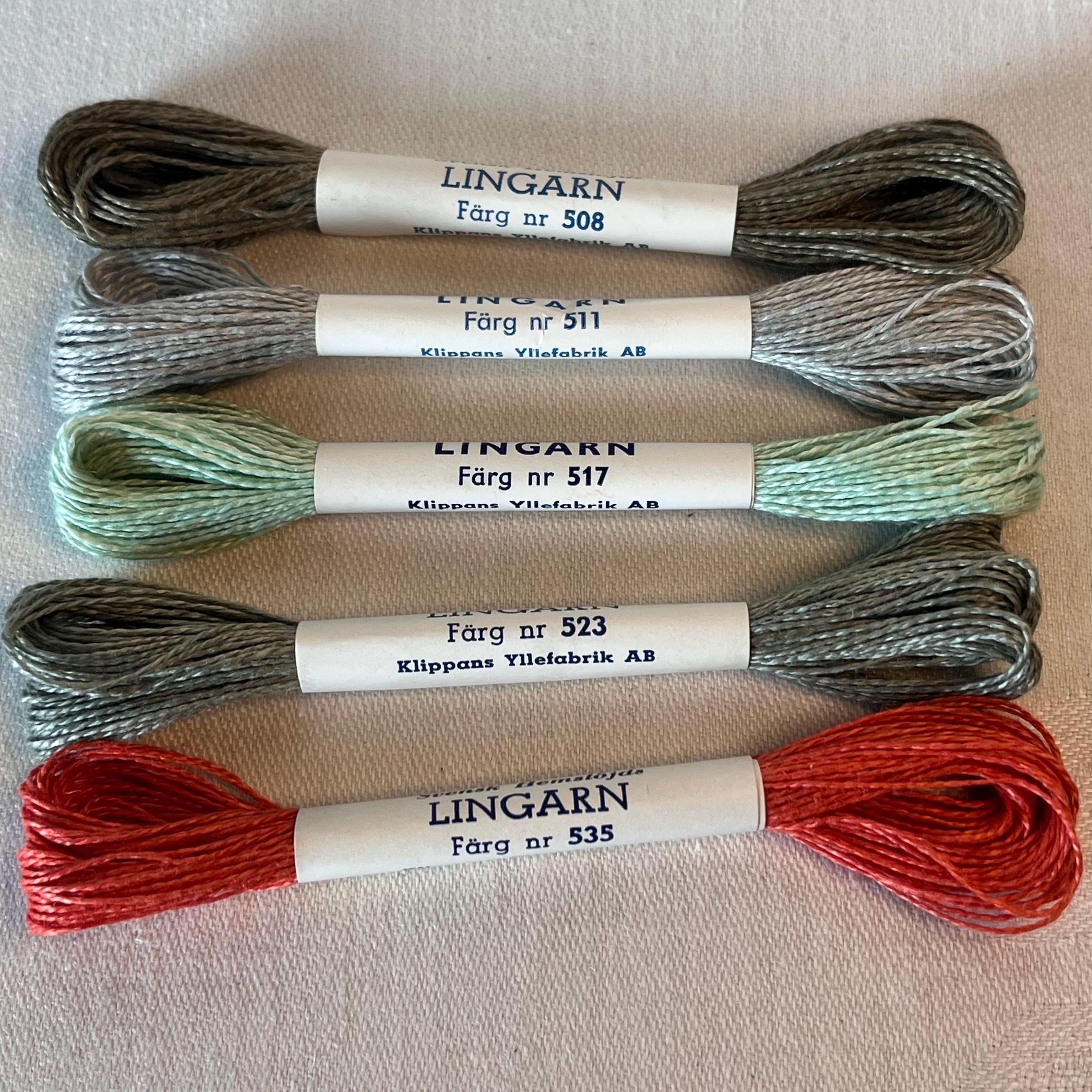 5 Piece Set Linen Thread Skeins. 100% Linen Never Opened. From