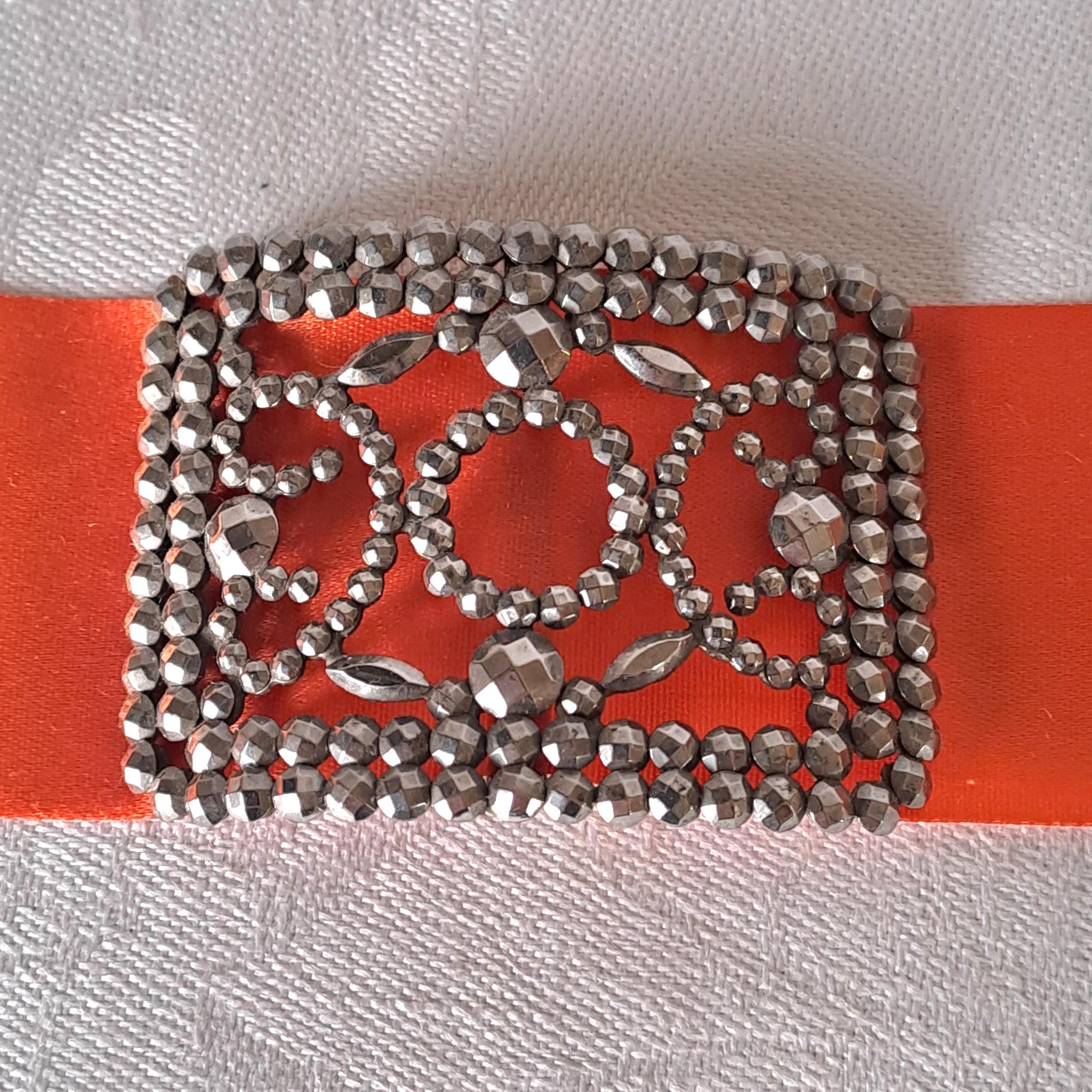 Antique French Victorian Buckle. Riveted Cut-steel and All  display picture 2