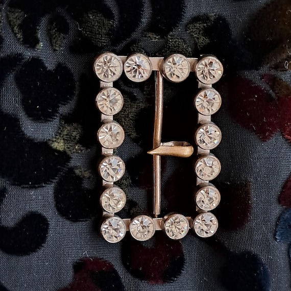 Rhinestone Belt Buckle. Old Buckle With Prong. Rhinestones  display picture 3