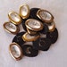 6 Vintage Oval Plastic Buttons. Decorated With Gold and MOP Paint ...