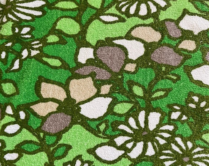 Terry Fabric Pattern Terry Fabric From the 1970's. Typical Pattern From the Time. Greenish ...