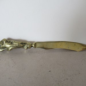 Vintage Grecian Lady Figur Dagger Scimitar Messing PapierMesser Brief Messeröffner.