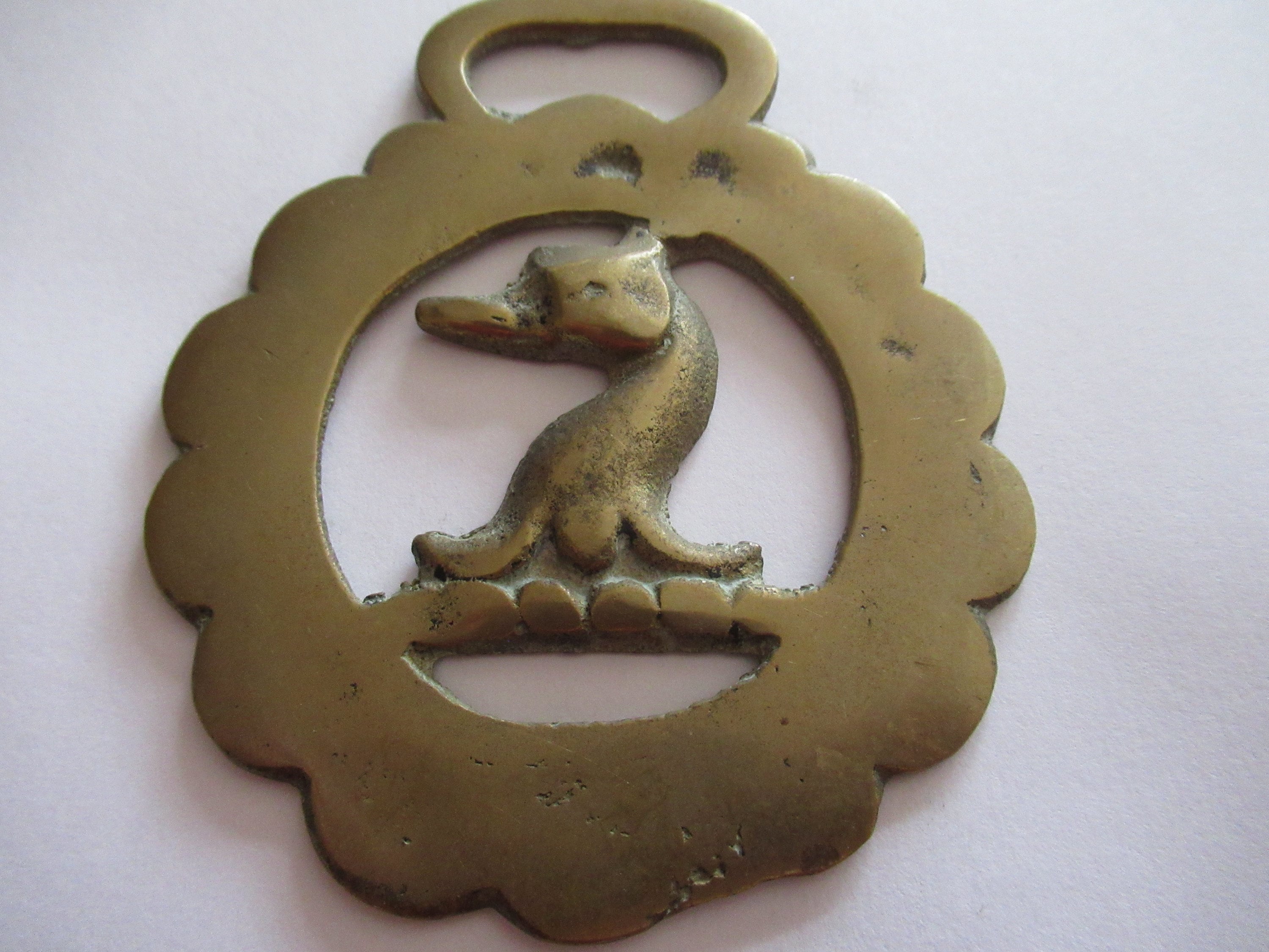 Art & Collectibles Vintage Heraldic Horse Brass Horse Harness Ornament