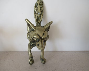 Vintage Brass Fox Wolfe Door Knocker Home Door Decor