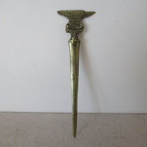 Vintage bronze gretna verde os velhos ferreiros casamento bigorna abridor de carta faca de papel peerage