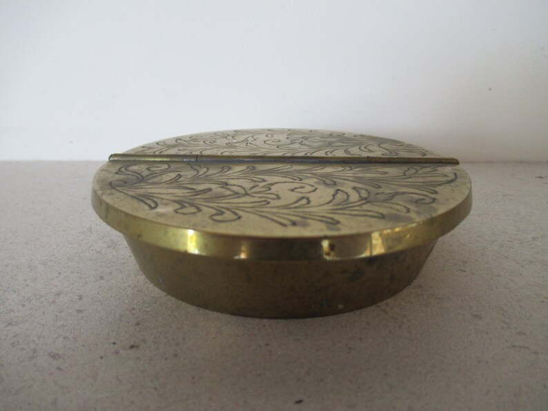 Vintage Brass Round Pocket Ashtray Etsy