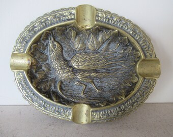 Vintage Brass Pheasant Ashtray Pin Dish