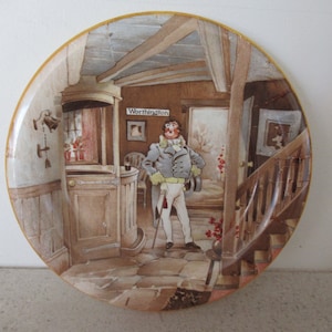 Vintage Charles Dicken&#39;s Character From Bleak House Mr Turveydrop Ashtray Pin Dish Relief Dish Pin Tray Newhall Hanley Staffs