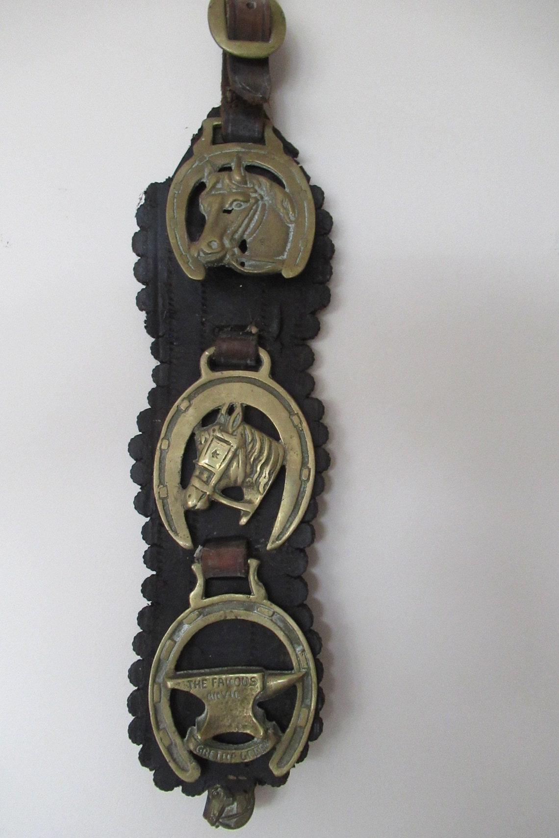 Antique Leather Horse Brass Martingale Horse Harness Ornament Etsy