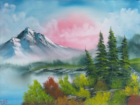Bob Ross style original landscape oil painting ooak “Autumn Fantasy” 16x20  In