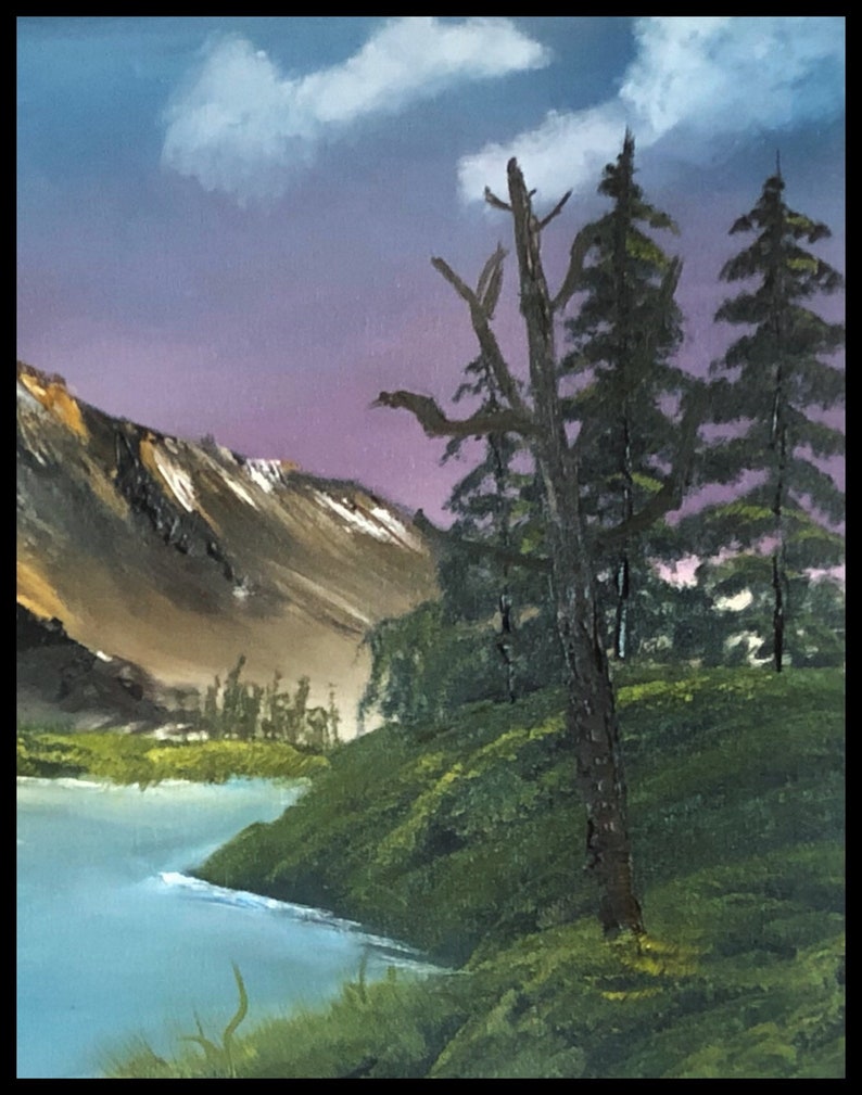  Bob  Ross  Style Peinture  originale paysage  lhuile sur 