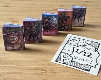 Miniature Manga Books | Set of 5 | 1/4 1/6 and 1/12 Scale | Real