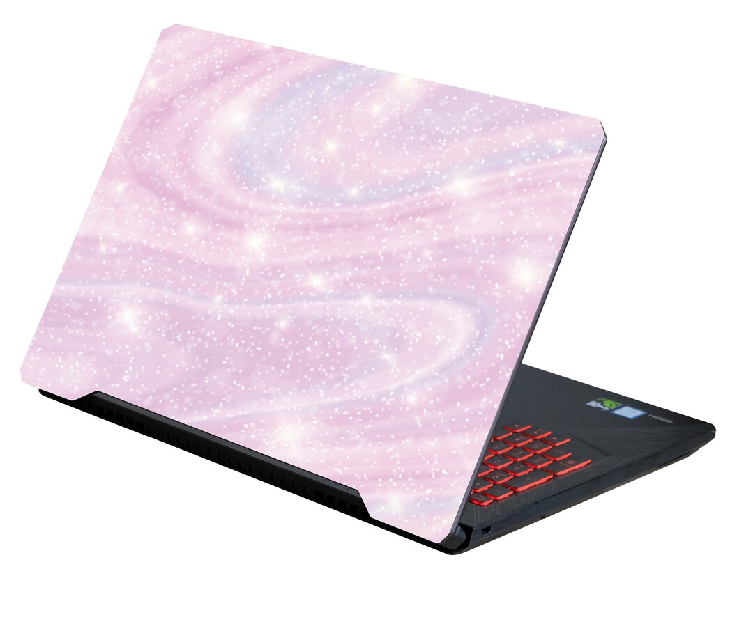Pink Glitter Laptop Skin Stickers Name Notebook Vinyl Decal Dell Hp