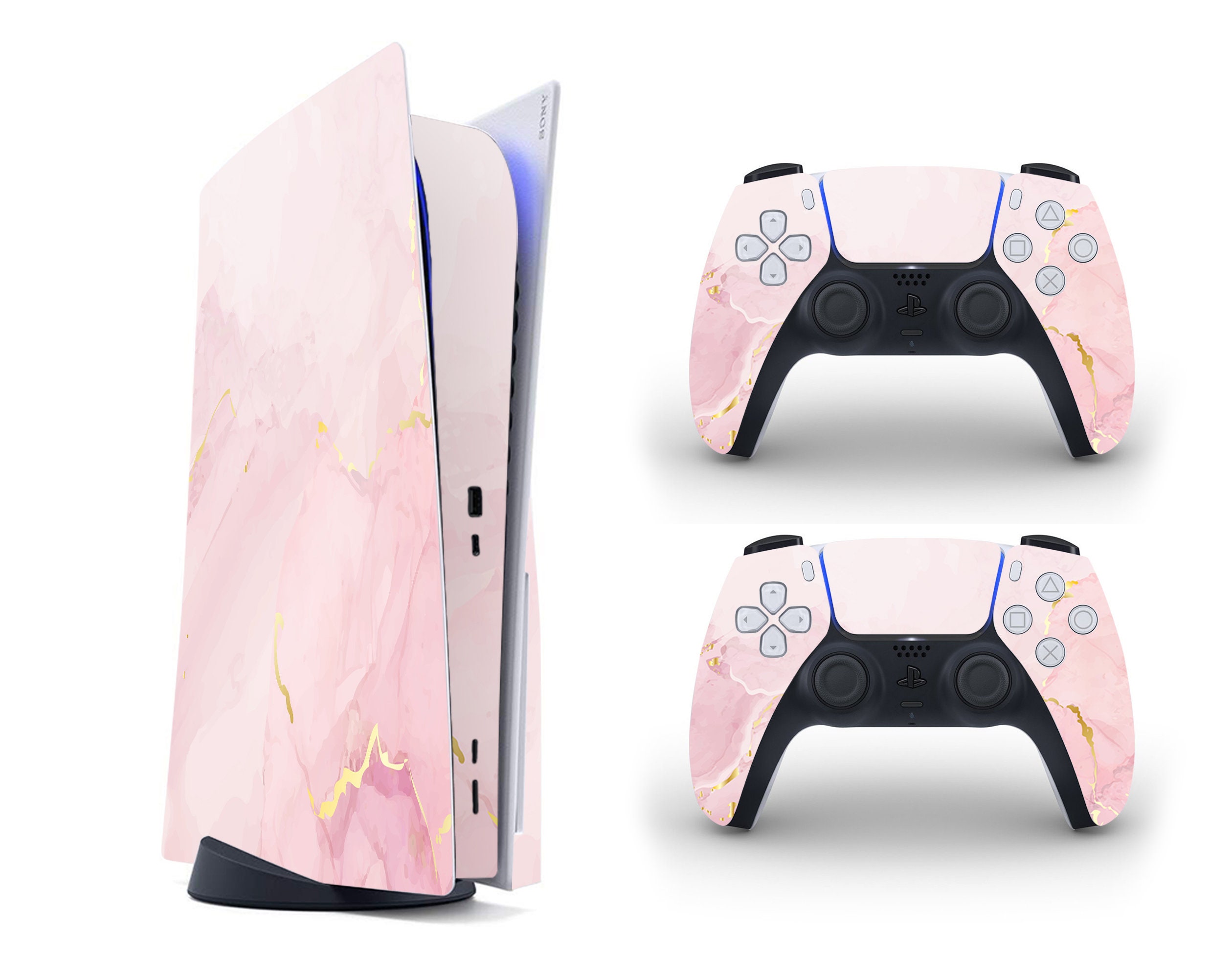 Incroyable habillage rose marbré pour PS5, motif marbré liquide esthétique,  habillage de manette PlayStation 5 Dualsense, décalcomanie personnalisée  pour console PS5, vinyle 3M -  France