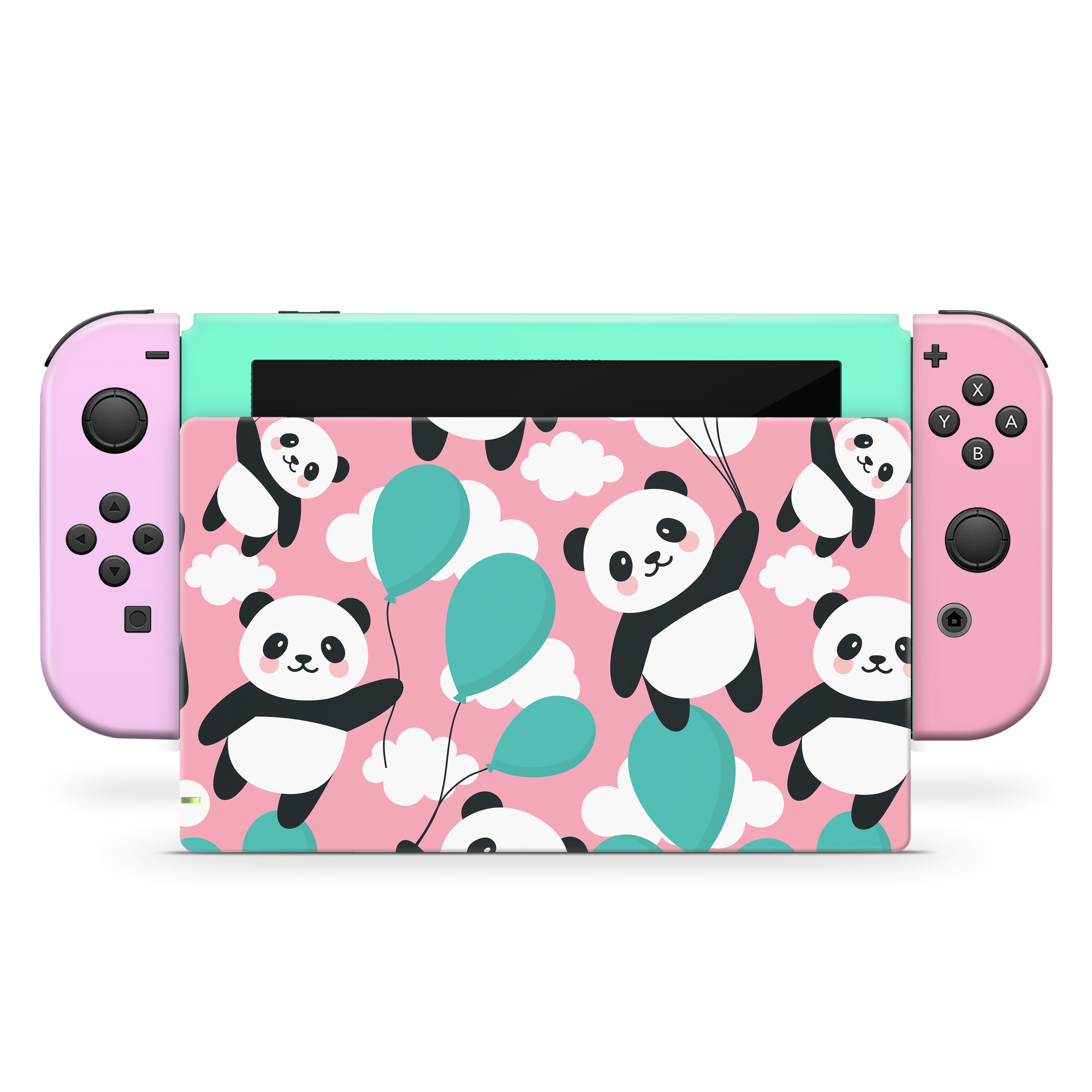 Cute Pandas Decal Nintendo Switch Cartoon Pink Skin Switch Etsy